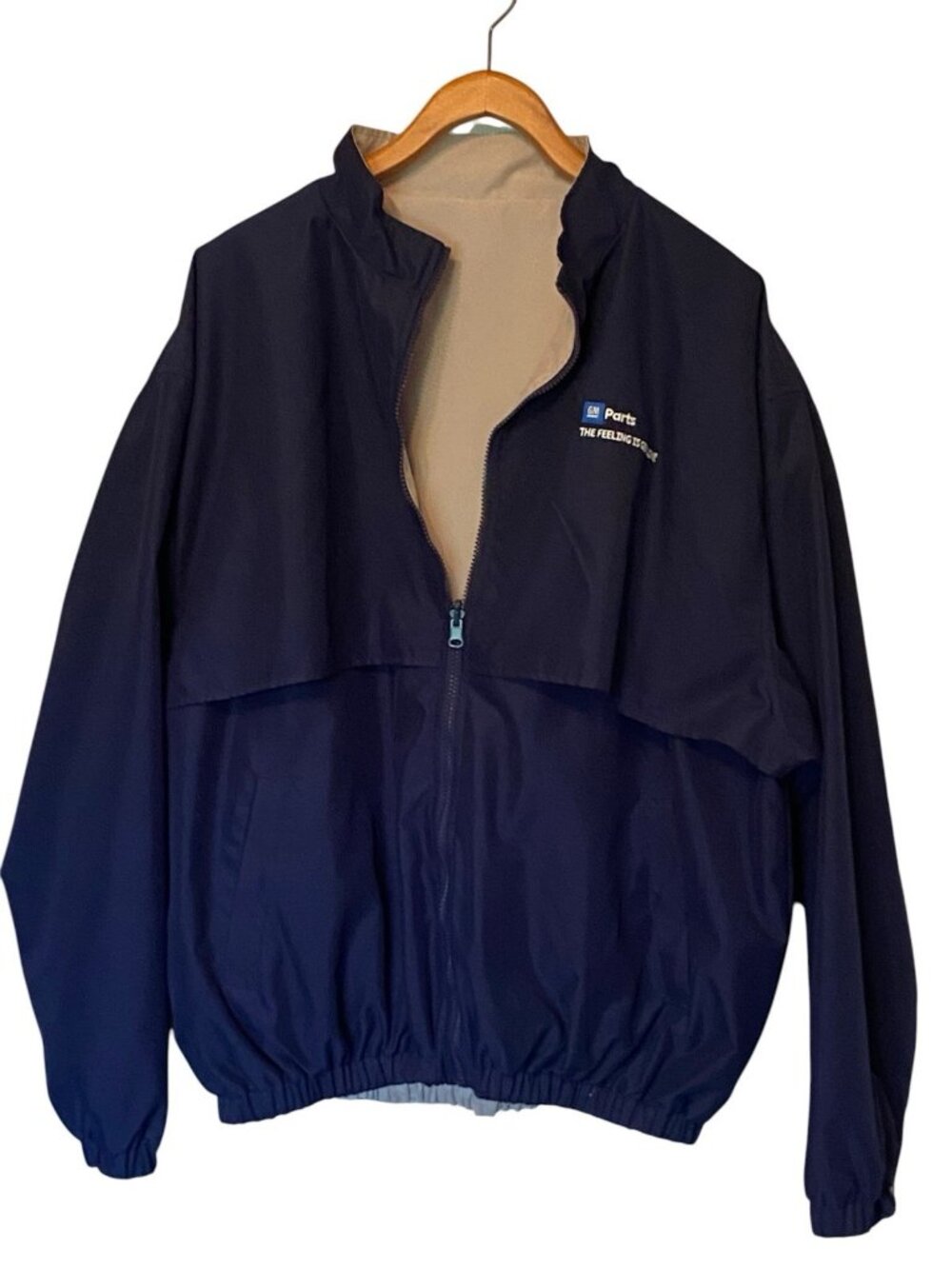 GM Parts Reversible Jacket Men's XL Navy Blue Vantage Lightweight Work Coat